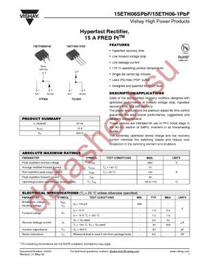 15ETH06SPBF datasheet  